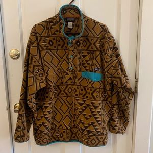Men’s Patagonia Synchilla Montana Siete Bear Tribal Print Snap Pullover